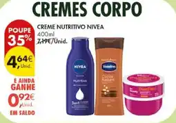 Pingo Doce Creme nutritivo nivea promoção