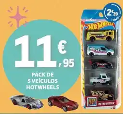 E.Leclerc Pack de 5 veículos hotwheels promoção