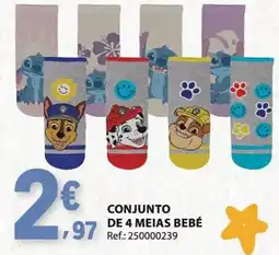 E.Leclerc Conjunto de 4 meias bebé promoção