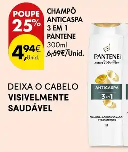 Pingo Doce Pantene champô anticaspa 3 em 1 promoção