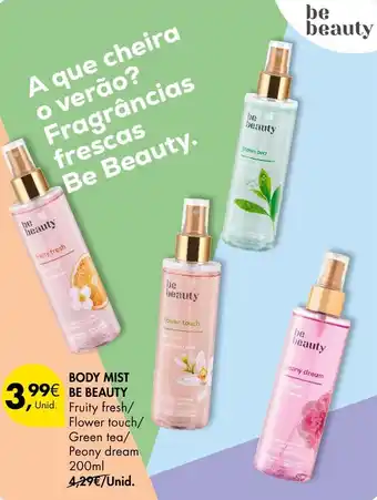 Pingo Doce Body mist be beauty promoção