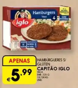 Meu Super Hamburgueres s/ gluten capitão iglo promoção