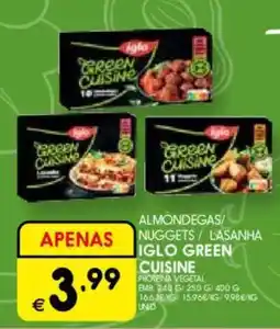 Meu Super Almondegas/ nuggets/ lasanha iglo green cuisine promoção