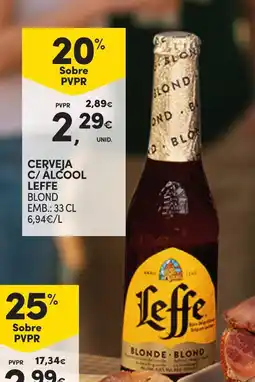 Continente Cerveja c/ álcool leffe blond promoção