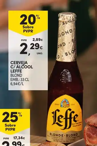 Continente Cerveja c/ álcool leffe blond promoção