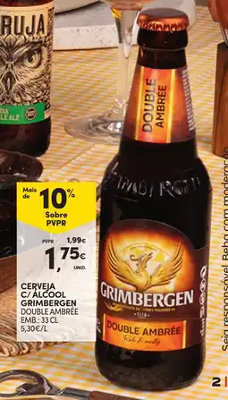 Continente Cerveja c/ alcool grimbergen double ambree promoção