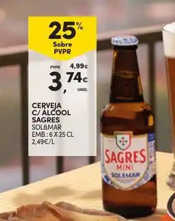 Continente Cerveja c/ alcool sagres promoção