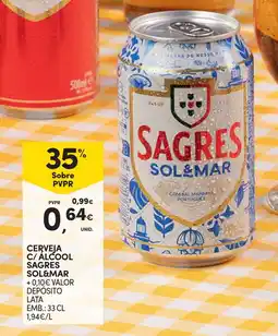 Continente Cerveja c/ alcool sagres sol&mar promoção