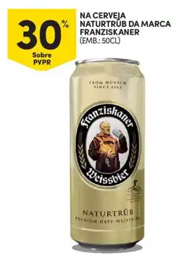 Continente Na cerveja naturtrūb da marca franziskaner promoção