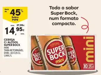 Continente Cerveja c/ alcool super bock mini promoção
