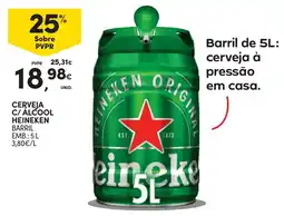 Continente Cerveja c/ alcool heineken barril promoção