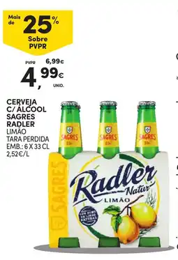 Continente Cerveja c/ álcool sagres radler promoção