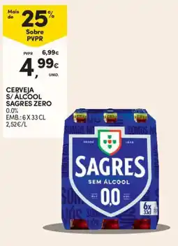 Continente Cerveja s/ alcool sagres zero 0.0% promoção