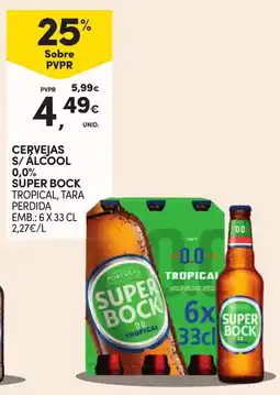 Continente Cervejas s/alcool 0,0% super bock promoção