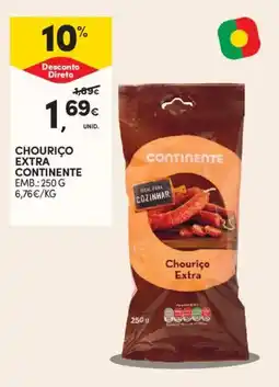 Continente Chourico extra continente promoção