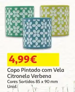Auchan Copo Pintado com Vela Citronela Verbena promoção