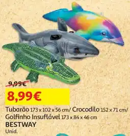 Auchan Tubarão 173 x 102 x 56 cm/ Crocodilo 152 x 71 cm/ Golfinho Insuflável 173 x 84 x 46 cm BESTWAY promoção
