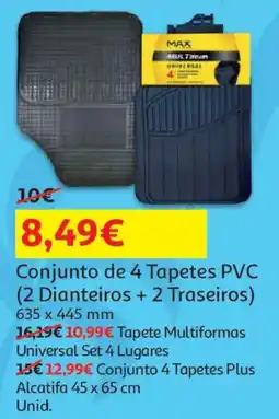 Auchan Conjunto de 4 Tapetes PVC (2 Dianteiros + 2 Traseiros) promoção