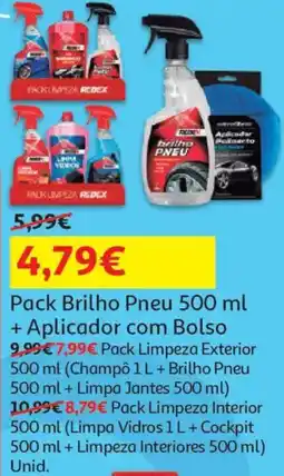 Auchan Pack Brilho Pneu + Aplicador com Bolso promoção