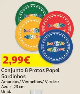 Auchan Conjunto 8 Pratos Papel Sardinhas promoção