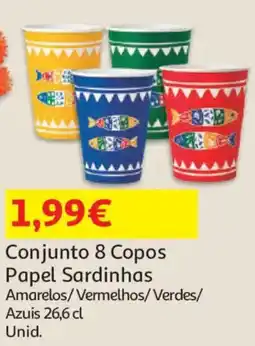 Auchan Conjunto 8 Copos Papel Sardinhas promoção