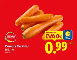 Lidl Cenoura Nacional promoção