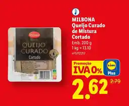 Lidl MILBONA Queijo Curado de Mistura Cortado promoção