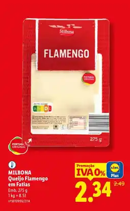 Lidl MILBONA Queijo Flamengo em Fatias promoção