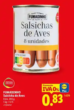 Lidl FUMADINHO Salsicha de Aves promoção