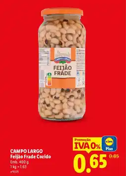 Lidl CAMPO LARGO Feijão Frade Cozido promoção
