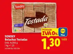 Lidl SONDEY Bolachas Tostadas promoção
