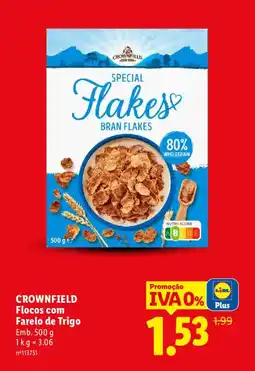 Lidl CROWNFIELD Flocos com Farelo de Trigo promoção