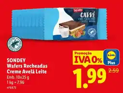 Lidl SONDEY Wafers Recheadas Creme Avelã Leite promoção