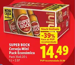 Lidl SUPER BOCK Cerveja Mini Pack Económico promoção