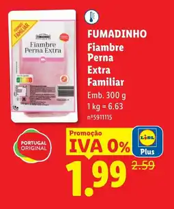 Lidl FUMADINHO Fiambre Perna Extra Familiar promoção