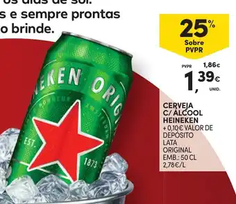 Cerveja c/ alcool heineken