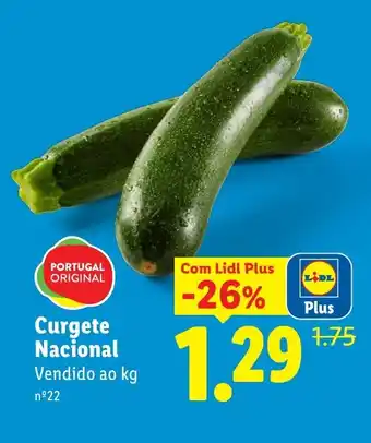 Lidl Curgete Nacional promoção