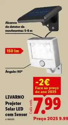 Lidl LIVARNO Projetor Solar LED com Sensor promoção