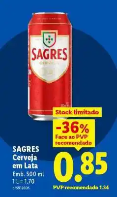 Lidl SAGRES Cerveja em Lata promoção