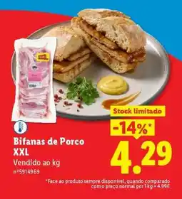 Lidl Bifanas de Porco XXL promoção