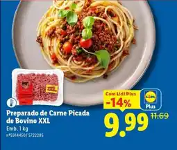 Lidl Preparado de Carne Picada de Bovino XXL promoção