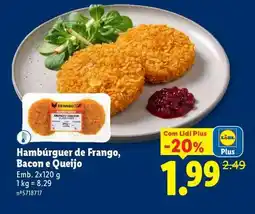 Lidl Hambúrguer de Frango, Bacon e Queijo promoção