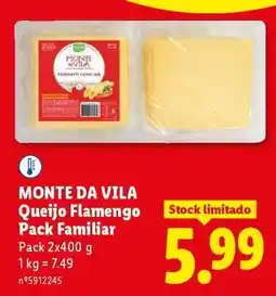 Lidl Monte da Vila Queijo Flamengo Pack Familiar promoção