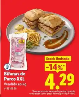 Lidl Bifanas de Porco XXL promoção