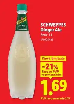 Lidl Schweppes Ginger Ale promoção