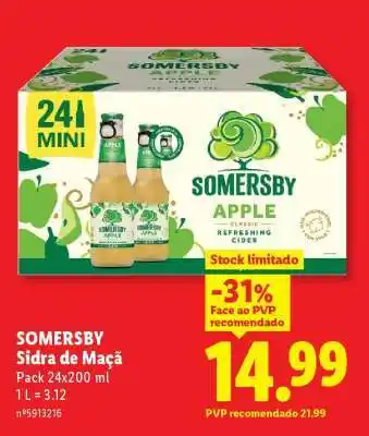 Lidl SOMERSBY Sidra de Maçã promoção