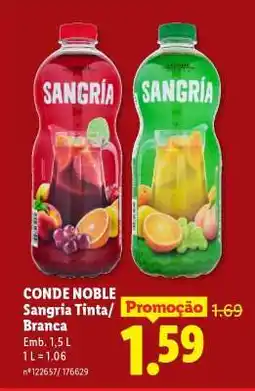 Lidl CONDE NOBLE Sangria Tinta/Branca promoção