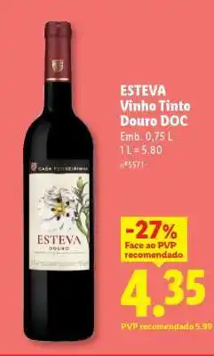 Lidl Esteva Vinho Tinto Douro DOC promoção