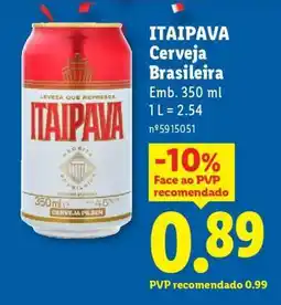 Lidl ITAIPAVA Cerveja Brasileira promoção