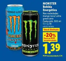 Lidl MONSTER Bebida Energética promoção